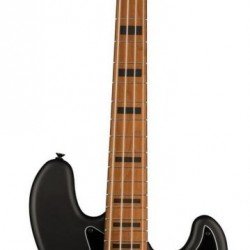 Fender 0370456510 Squier FSR Contemporary Active Jazz Bass® HH Roasted Maple Fingerboard Flat Electric Guitar - Black