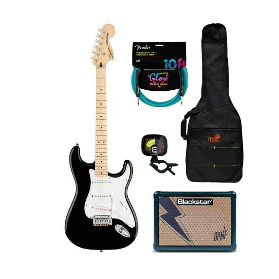 Fender 0378002506 Squier Affinity Stratocaster Electric Guitar Black Bundle Fender 0378002506 Squier Affinity Stratocaster Electric Guitar Black Bundle