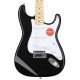 Fender 0378002506 Squier Affinity Stratocaster Electric Guitar Black Bundle