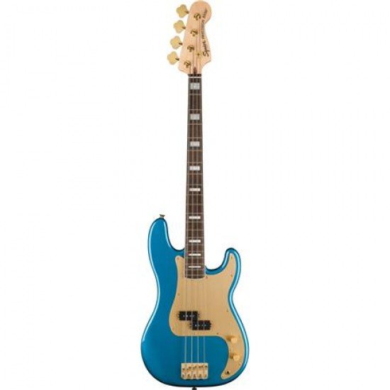 Fender 0379430502 Squier 40th Anniversary Gold Edition Precision Bass - Lake Placid Blue