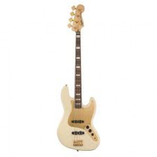 Fender 0379440505 Squier 40th Anniversary Gold Edition Jazz Bass - Olympic White
