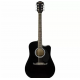 Fender FA-125CE Dreadnought Walnut Fingerboard Guitar-Black
