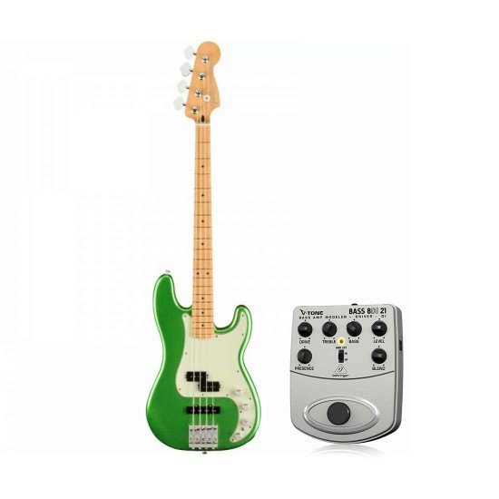 Fender 0147362376 Player Plus Active Precision Bass - Cosmic Jade with Maple Fingerboard With Behringer BDI21 V-Tone Bass Driver DI Pedal Bundle Fender 0147362376 Player Plus Active Precision Bass - Cosmic Jade with Maple Fingerboard With Behringer BDI21 V-Tone Bass Driver DI Pedal Bundle