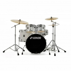 Sonor AQ1 5-Piece Drum Set Shell Pack - Piano White Finish with Hardware WITHOUT Cymbals