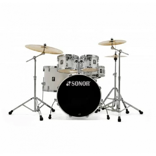 Sonor AQ1 5-Piece Drum Set Shell Pack - Piano White Finish with Hardware WITHOUT Cymbals