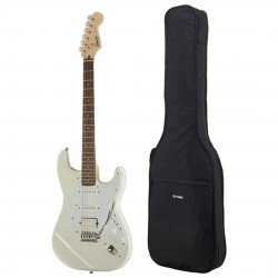 Fender Squier 0370005580 Bullet Strat Electric Guitar Arctic White Bundle
