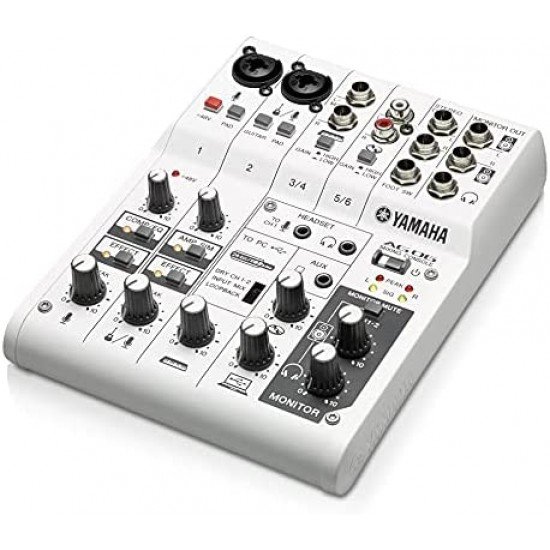 Yamaha AG06 Mk2 6-channel Mixer and USB Audio Interface - White