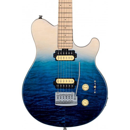 Sterling By Music Man Axis Quilted Maple Electric Guitar - Spectrum Blue