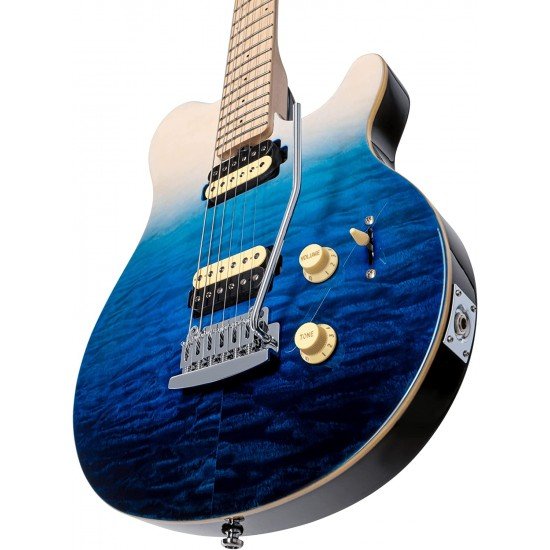 Sterling By Music Man Axis Quilted Maple Electric Guitar - Spectrum Blue