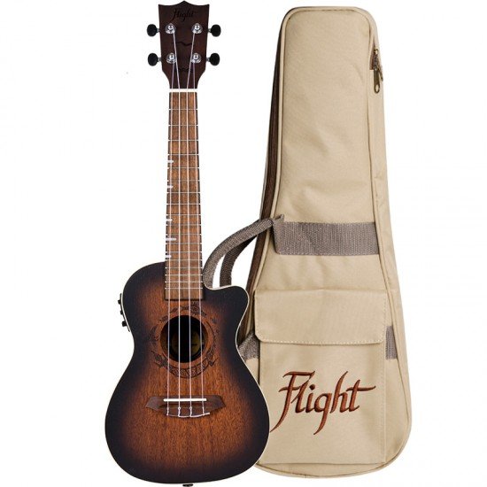 Flight DUC380 CEQ Amber Electro-Acoustic Concert Ukulele