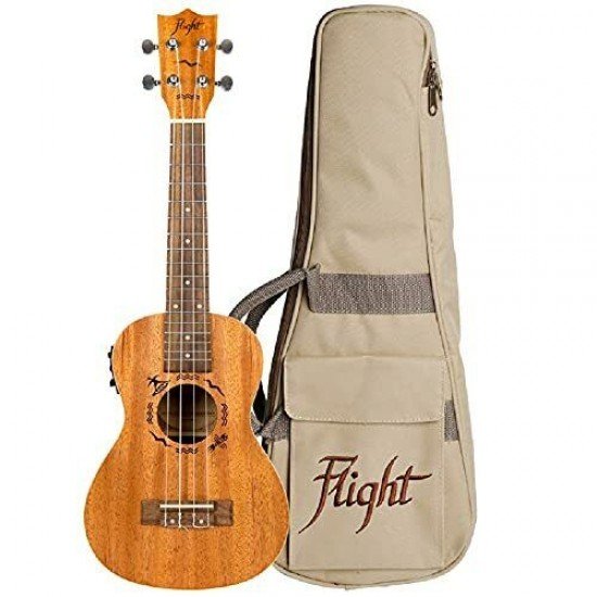 Flight DUC 523 EQ MAH, 4-String Concert Ukulele, Solid Mahogany