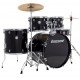 Ludwig LC19511 Accent Drive 5-piece Drumset 22" Bass Drum with Throne and Cymbals - Black Sparkle