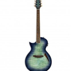 ESP LTD TL-6 Thinline Left Handed Acoustic Guitar, Aqua Marine Burst Finish