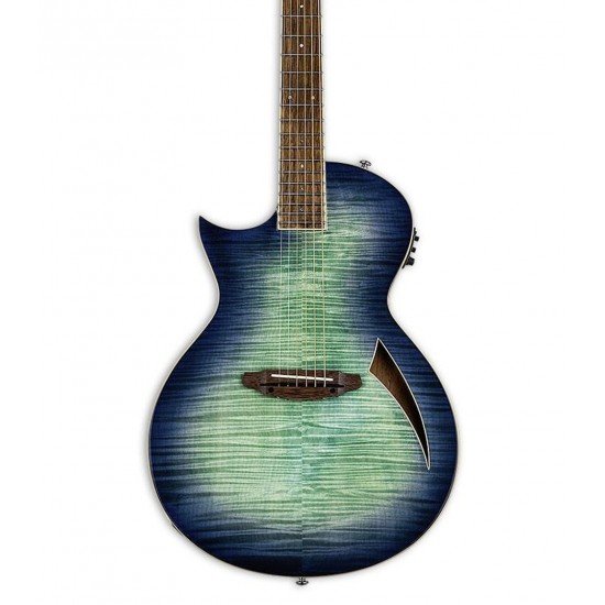 ESP LTD TL-6 Thinline Left Handed Acoustic Guitar, Aqua Marine Burst Finish