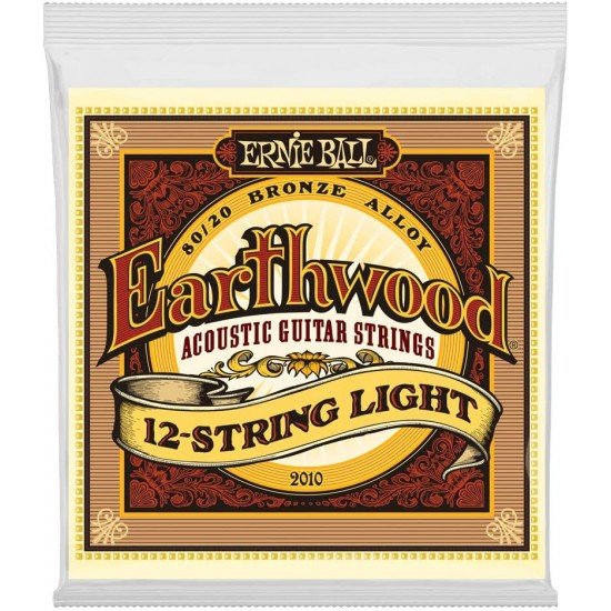 Ernie Ball 2010 Earthwood 80/20 Bronze Acoustic Guitar Strings - .009-.046 Light 12-string