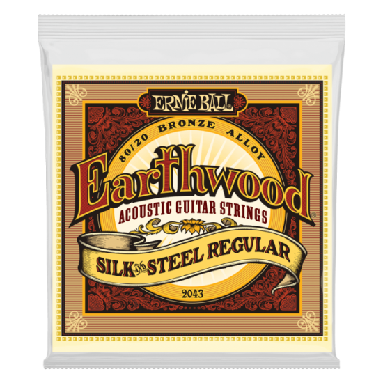 Ernie Ball Earthwood Silk & Steel Regular 80/20 Bronze Acoustic Guitar Strings - 13-56 Gauge