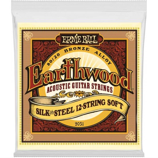 Ernie Ball Earthwood Silk and Steel 12-String Soft Acoustic Guitar Strings, 9-49 Gauge (P02051)