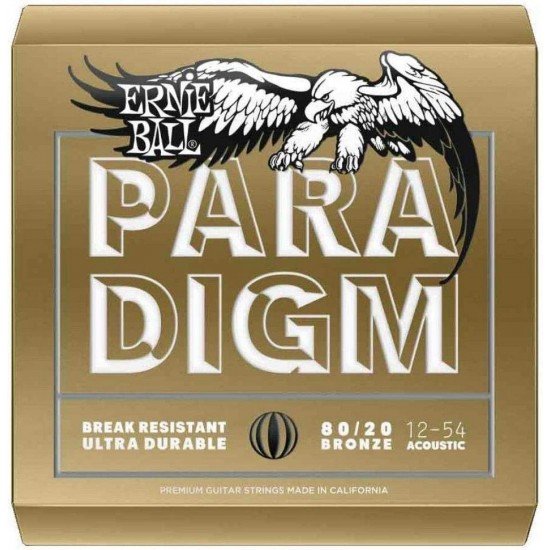 Ernie Ball 2086 Paradigm 80/20 Bronze Acoustic Guitar Strings - .012-.054 Medium Light