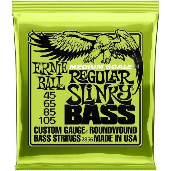 Ernie Ball 2856 Regular Slinky Nickel-wound Electric Bass Guitar Strings - .045-.105 Medium Scale