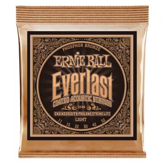 Ernie Ball 2548 Everlast Coated Phosphor Bronze Acoustic Guitar Strings - .011-.052 Light