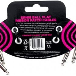 Ernie Ball P06384 - 3in Flat Ribbon Patch Cable White 3 Pack - White