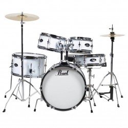 Pearl Roadshow Junior 5-pcs Drum Set with Hardware & Cymbals Pure White