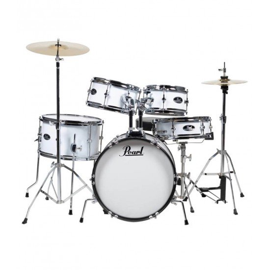 Pearl Roadshow Junior 5-pcs Drum Set with Hardware & Cymbals Pure White