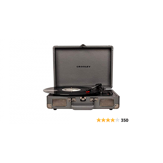 Crosley Cruiser Deluxe Portable Turntable with Built-in Speakers - Slate