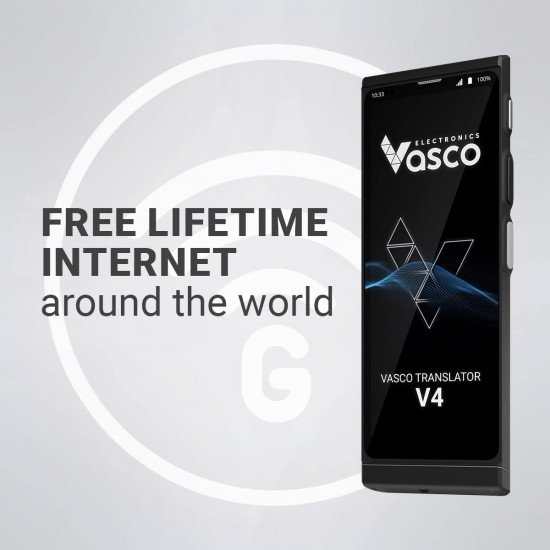 Vasco Translator V4 Universal Translator With 108 Languages And  Free Lifetime Internet - Black Onyx