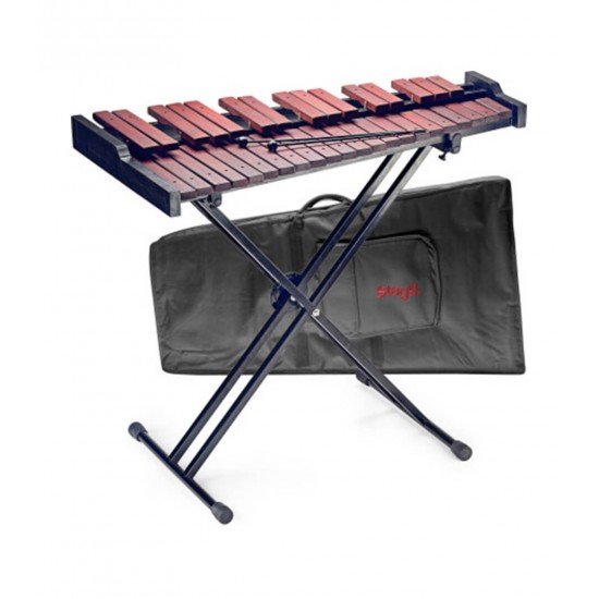 Stagg 37-Key Desktop Xylophone Set, with Double X-Stand Includes Nylon Gigbag with Handle and Backstraps