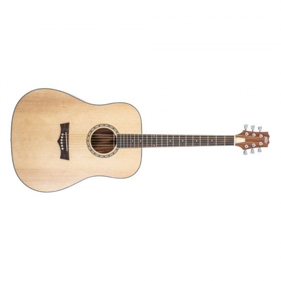 PEAVEY DW2 Solid Top Dreadnaught Acoustic Guitar Natural With Case PEAVEY DW2 Solid Top Dreadnaught Acoustic Guitar Natural With Case