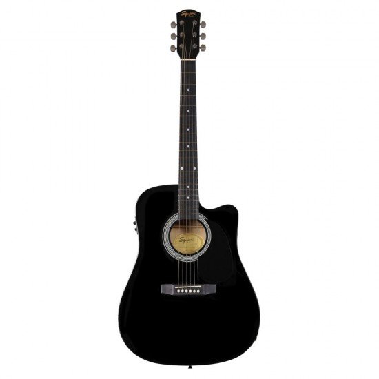 Fender 0930307006 SA-105CE Dreadnought Cutaway Electric Guitar - Black
