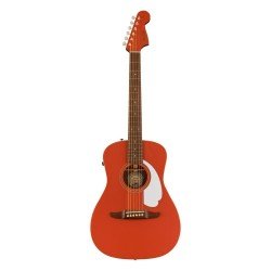 Fender Model #: 0970722540 Malibu Player, Walnut Fingerboard, White Pickguard, Fiesta Red