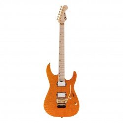 Charvel 2969431558 Pro-Mod DK24 HH FR M Mahogany with Quilt Maple Electric Guitar -  Dark Amber