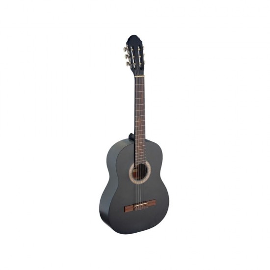 Stagg Guitar Pack with 4/4 Black Classical Guitar with Linden Top, Tuner, Bag and Colour Box