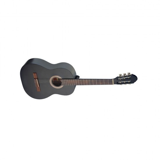 Stagg Guitar Pack with 4/4 Black Classical Guitar with Linden Top, Tuner, Bag and Colour Box