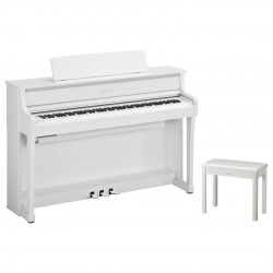 Yamaha Clavinova CLP875 Console Digital Piano with Bench - Matte White