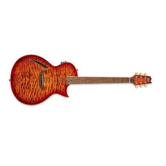 ESP LTD TL-6 Thinline Acoustic Guitar with Quilted Maple Top, Tiger Eye Burst Finish ESP LTD TL-6 Thinline Acoustic Guitar with Quilted Maple Top, Tiger Eye Burst Finish