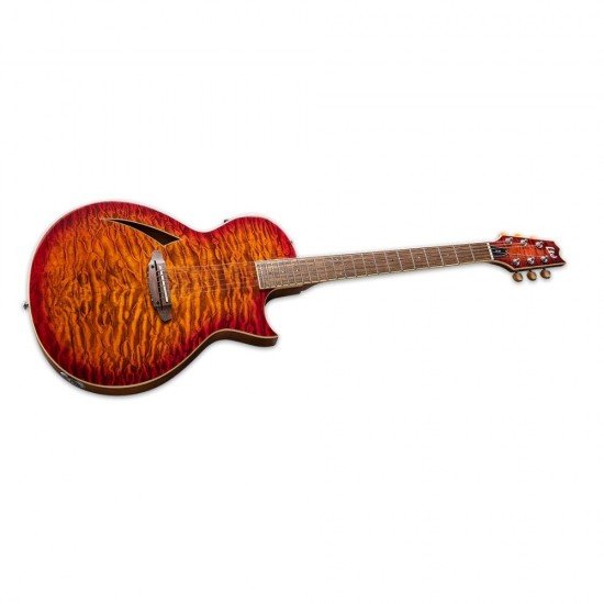 ESP LTD TL-6 Thinline Acoustic Guitar with Quilted Maple Top, Tiger Eye Burst Finish ESP LTD TL-6 Thinline Acoustic Guitar with Quilted Maple Top, Tiger Eye Burst Finish