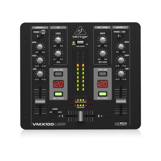 Behringer Pro Mixer VMX100USB 2-channel DJ Mixer Behringer Pro Mixer VMX100USB 2-channel DJ Mixer