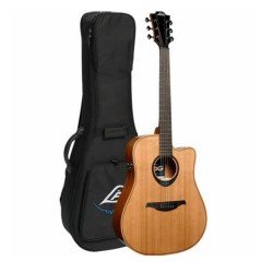 Lag TBW2DCE Blue Wave Dreadnought Cutaway Smart Guitar - Natural Wood