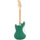 Fender 0371221546 Squier Limited Edition Bullet Competition Mustang HH Electric Guitar in Sherwood Green with White Stripes