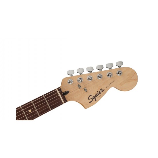 Fender 0371222574 Squier Limited Edition Bullet Competition Mustang HH Electric Guitar in Graffiti Yellow with Black Stripes Fender 0371222574 Squier Limited Edition Bullet Competition Mustang HH Electric Guitar in Graffiti Yellow with Black Stripes