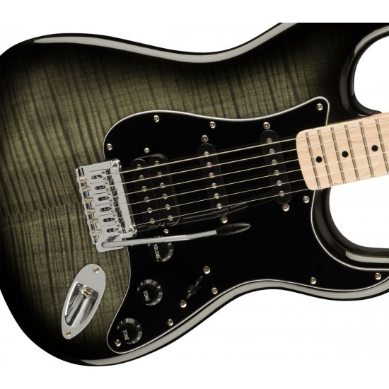 Fender 0378153539 Squier Affinity Series Stratocaster Electric Guitar - Black Burst with Maple Fingerboard