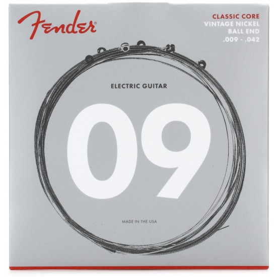 Fender 155L Classic Core Vintage Nickel Ball End Electric Guitar Strings - .009-.042 Light
