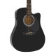 Fender 0930307006 SA-105CE Dreadnought Cutaway Electric Guitar - Black