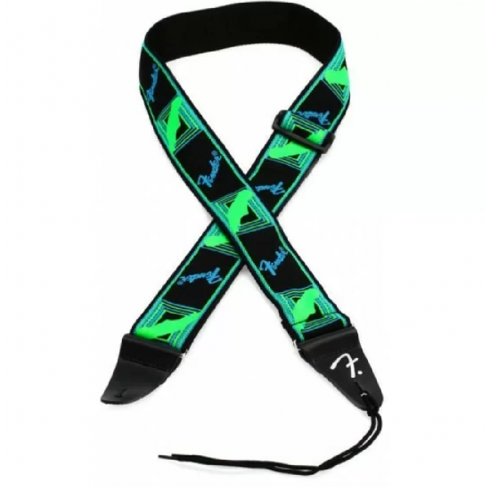 Fender 0990681303 Neon Monogram Guitar Strap - Green/Blue Fender 0990681303 Neon Monogram Guitar Strap - Green/Blue