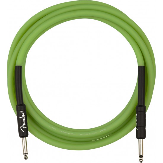 Fender 0990810119 Professional Series Glow in the Dark Green Instrument Cable - 10 Feet