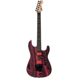 Charvel Pro Mod San Dimas Style 1 HH FR E Ash Electric Guitar Neon Pink Ash With Ebony Fingerboard