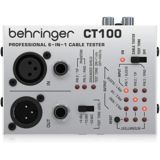 Behringer CT100 Professional 6-in-1 Instrument Cable Tester Behringer CT100 Professional 6-in-1 Instrument Cable Tester